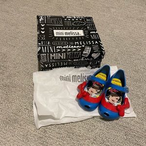 Mini Melissa size 7  ultra girl + Snow White blue toddler girl’s shoes